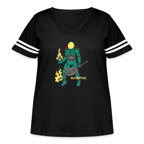 Afronaut - Women's Curvy Vintage Sports T-Shirt