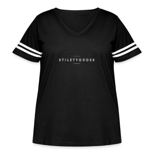 StilettoBoss Bar - Women's Curvy Vintage Sports T-Shirt