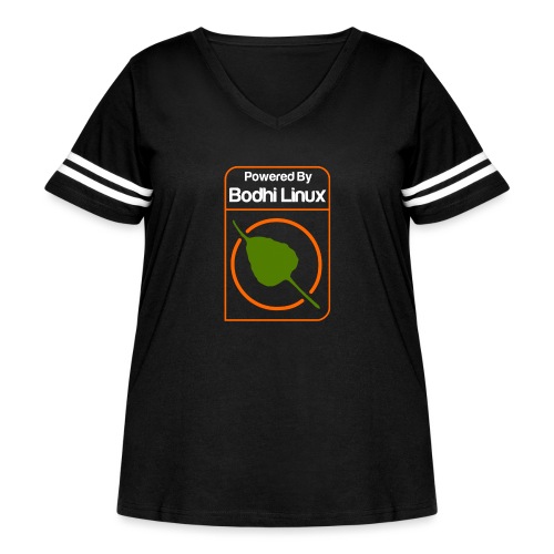 Powered by Bodhi Linux - Women's Curvy Vintage Sports T-Shirt