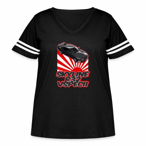 Nissan Skyline GTR R32 VspecII - Women's Curvy Vintage Sports T-Shirt