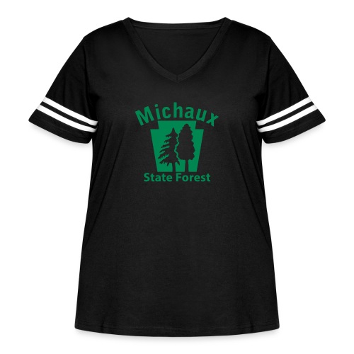 Michaux State Forest Keystone (w/trees) - Women's Curvy Vintage Sports T-Shirt