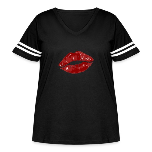 Kiss Me - Women's Curvy Vintage Sports T-Shirt