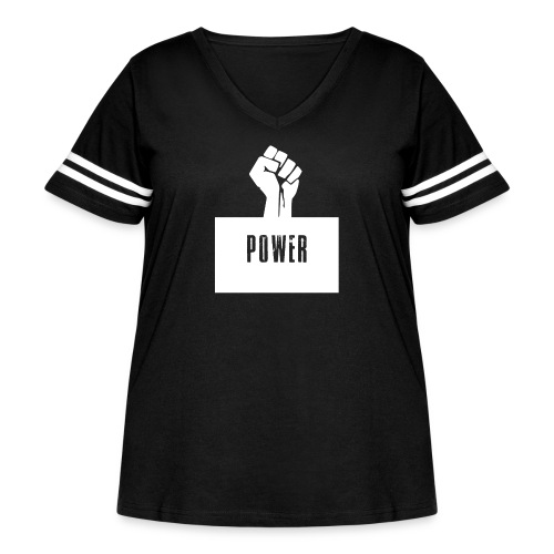 Black Power Fist - Women's Curvy Vintage Sports T-Shirt