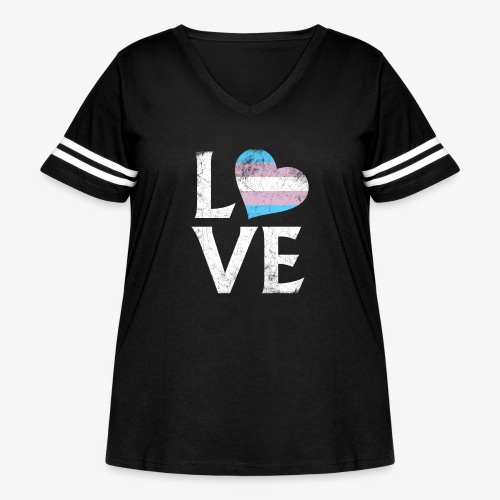 Transgender Pride Stacked Love - Women's Curvy Vintage Sports T-Shirt