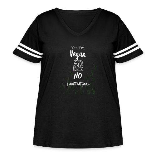 Vegan Design - Women's Curvy V-Neck Football Tee