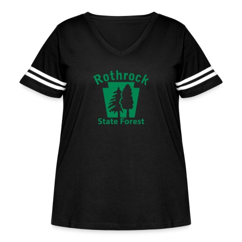 Rothrock State Forest Keystone (w/trees) - Women's Curvy Vintage Sports T-Shirt