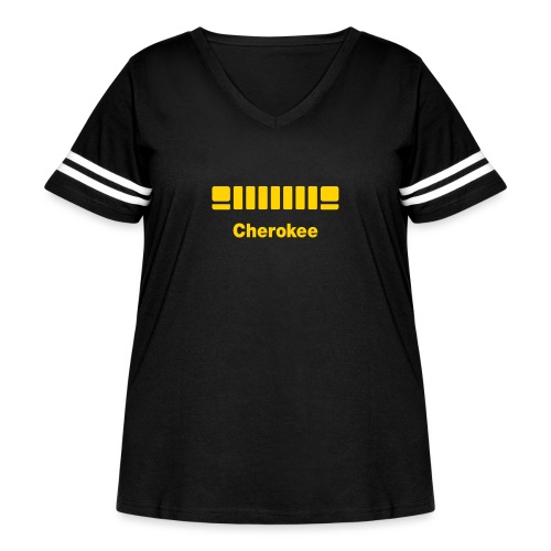XJ Cherokee + front - Women's Curvy Vintage Sports T-Shirt