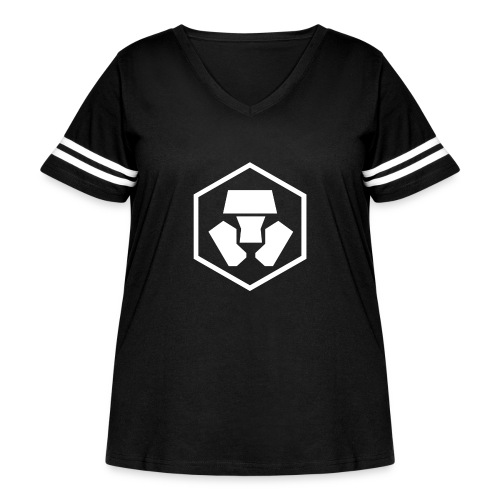 crypto com company logo - Women's Curvy V-Neck Football Tee