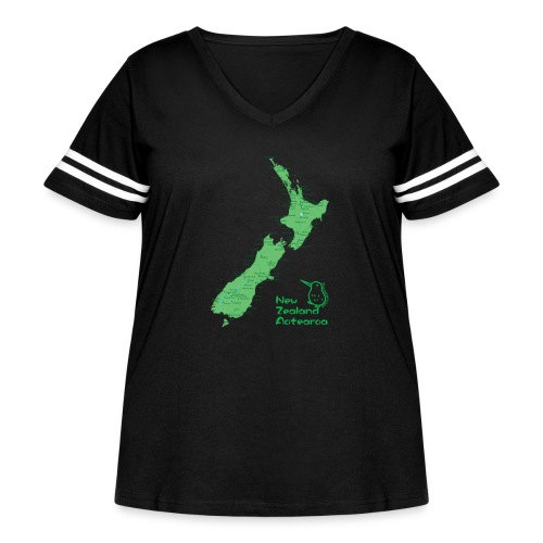 New Zealand's Map - Women's Curvy Vintage Sports T-Shirt