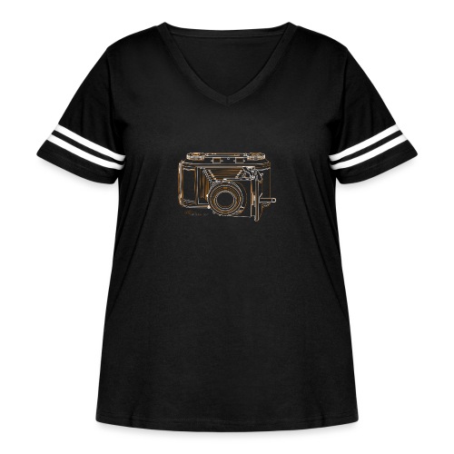 Camera Sketches - Voigtlander Synchro Compur - Women's Curvy Vintage Sports T-Shirt