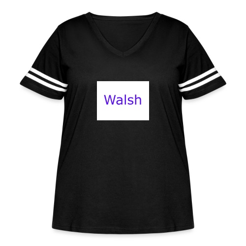 walsh - Women's Curvy V-Neck Football Tee