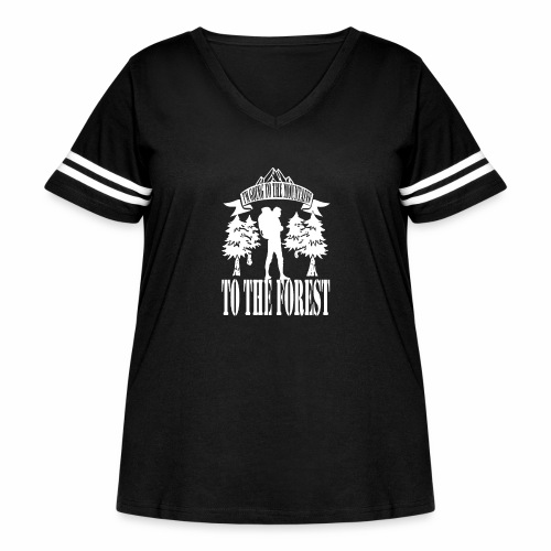 I m going to the mountains to the forest - Women's Curvy V-Neck Football Tee
