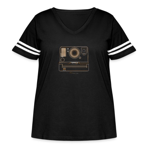 Camera Sketches - Polaroid OneStep2 - Women's Curvy Vintage Sports T-Shirt