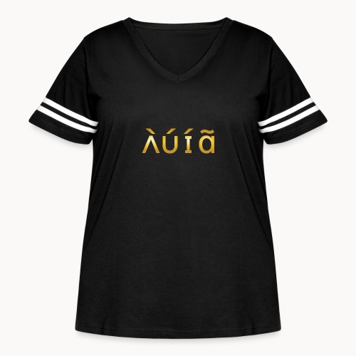 AUIA ( GOLD LIFE) T-SHIRT - Women's Curvy V-Neck Football Tee