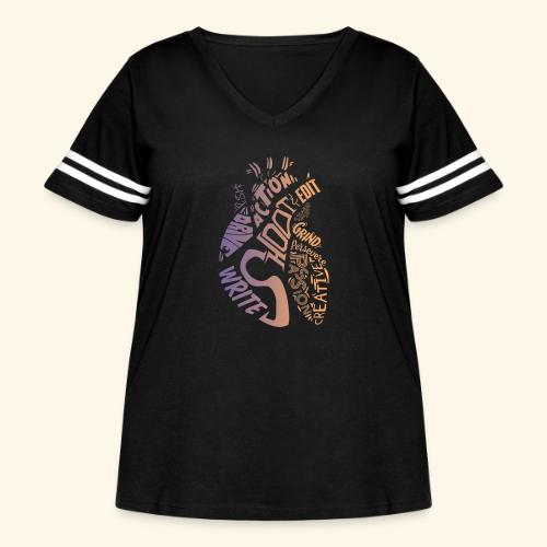 Filmmaker Apparel - Women's Curvy V-Neck Football Tee