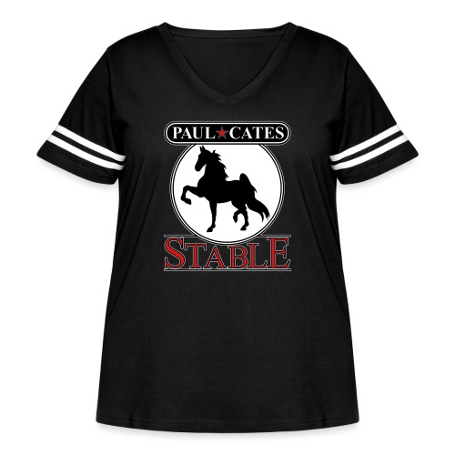 Paul Cates Stable dark shirt - Women's Curvy Vintage Sports T-Shirt