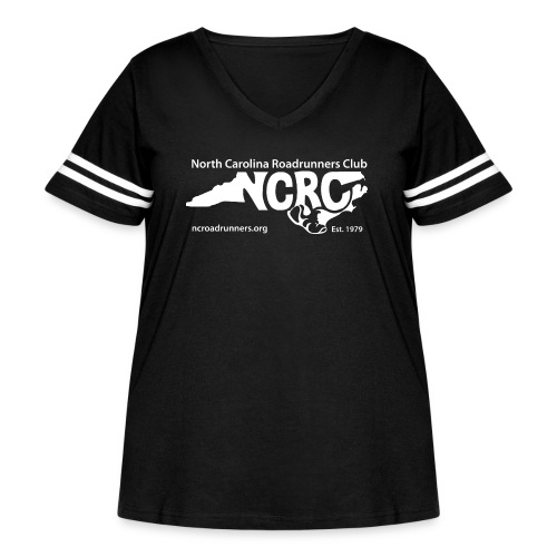 NCRC White Logo1 - Women's Curvy Vintage Sports T-Shirt