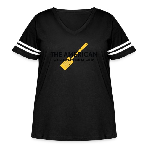 TAGCK Baseball shirt-White/Black - Women's Curvy V-Neck Football Tee