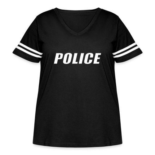 Police White - Women's Curvy Vintage Sports T-Shirt