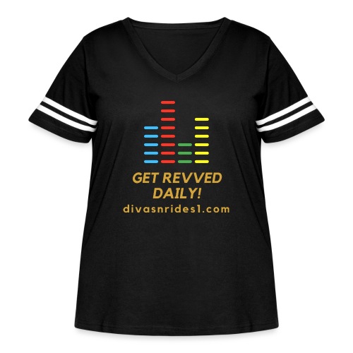 RevvedWithDNR01 - Women's Curvy Vintage Sports T-Shirt