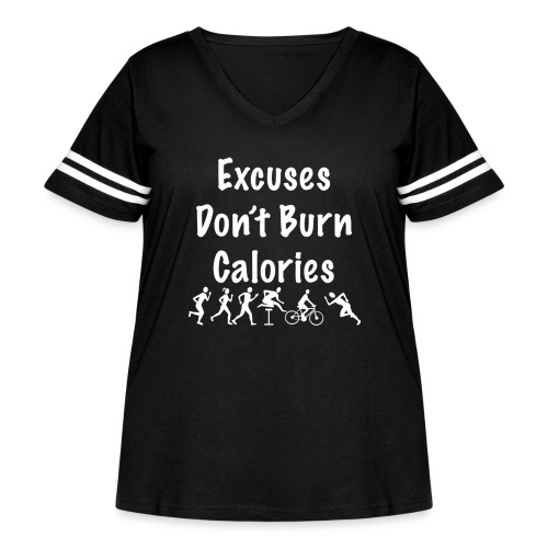 Excuses don t burn calories - Women's Curvy Vintage Sports T-Shirt