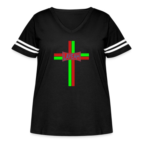 Cross Layeah Shirts - Women's Curvy Vintage Sports T-Shirt