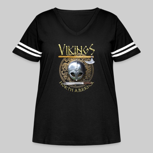 viking tshirt pocket art - Women's Curvy Vintage Sports T-Shirt