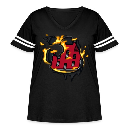 BAB Logo on FIRE! - Women's Curvy Vintage Sports T-Shirt