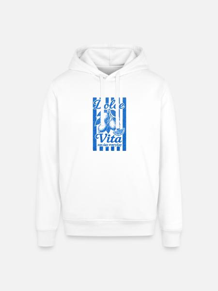Italian Lemon, Summer Vibes Shirt, Vacation Tee - Stanley/Stella Sounder Side Pocket Hoodie - white