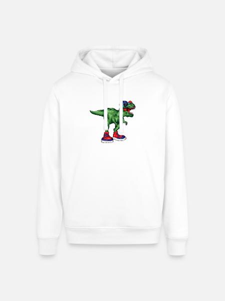 Dino Sneaker Rex - Stanley/Stella Sounder Side Pocket Hoodie - white