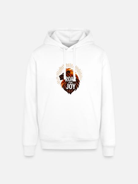 Roar for Joy Lion Emblem - Stanley/Stella Sounder Side Pocket Hoodie - white