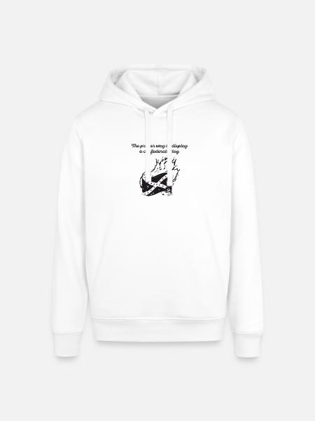 Burn the Confederate Flag - Stanley/Stella Sounder Side Pocket Hoodie - white