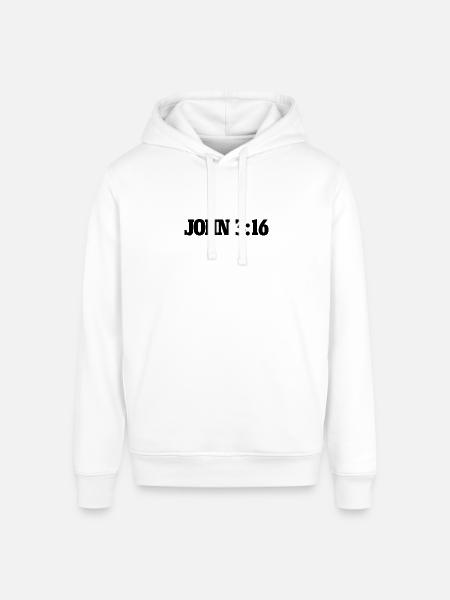 John 3:16 - Stanley/Stella Sounder Side Pocket Hoodie - white