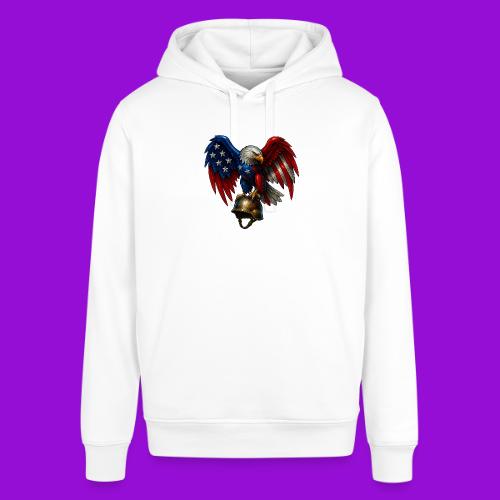 American Flag Bald Eagle - Helmet - Stanley/Stella Sounder Side Pocket Hoodie