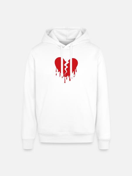 Broken heart - Stanley/Stella Sounder Side Pocket Hoodie - white