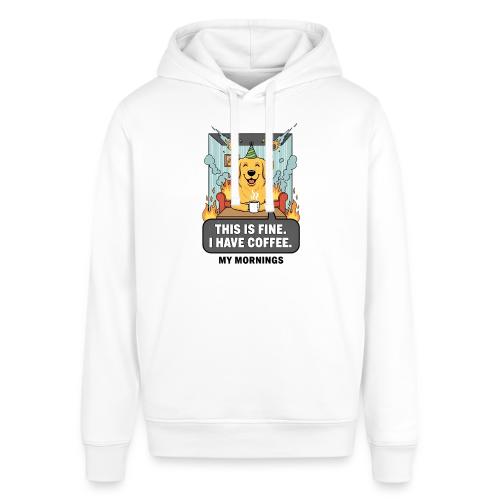 🔥 Funny Dog Meme “This Is Fine, I Have Coffee” - Stanley/Stella Sounder Side Pocket Hoodie