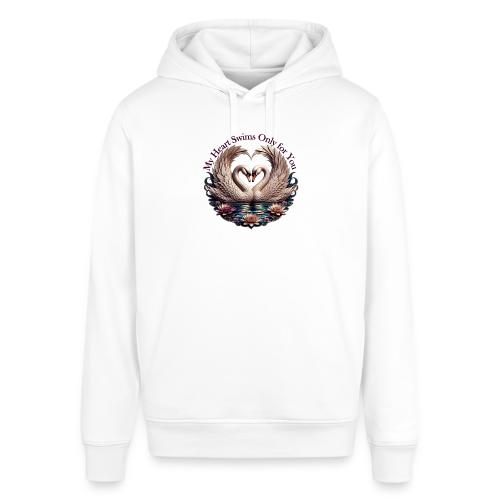 My Heart Swims Only for You Swan Heart T-Shirt - Stanley/Stella Sounder Side Pocket Hoodie