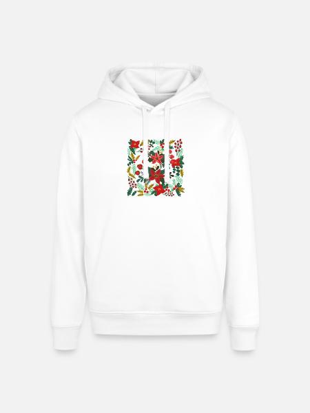 Boho Floral Christmas - Stanley/Stella Sounder Side Pocket Hoodie - white