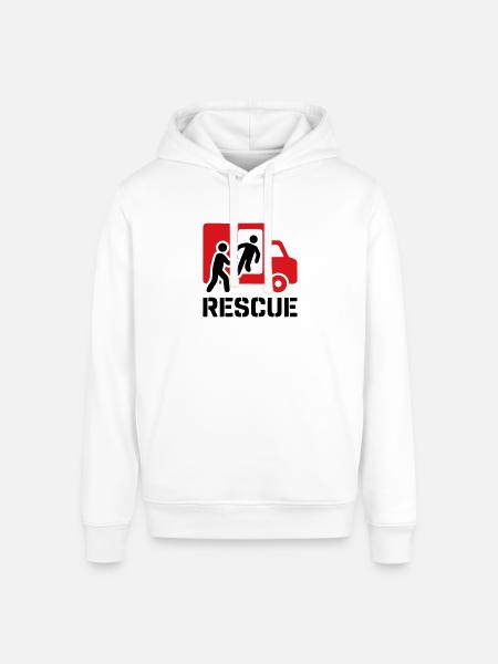 Rescue EMS Paramedic Action - Stanley/Stella Sounder Side Pocket Hoodie - white