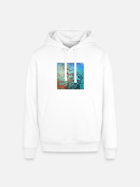 Aqua Cell Burst - Stanley/Stella Sounder Side Pocket Hoodie - white