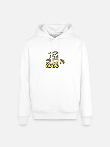 Best Dad Ever Neon Script - Stanley/Stella Sounder Side Pocket Hoodie - white