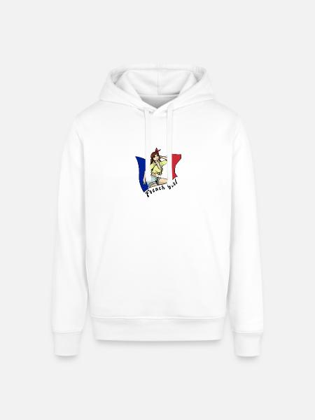 France girl flag design - Stanley/Stella Sounder Side Pocket Hoodie - white