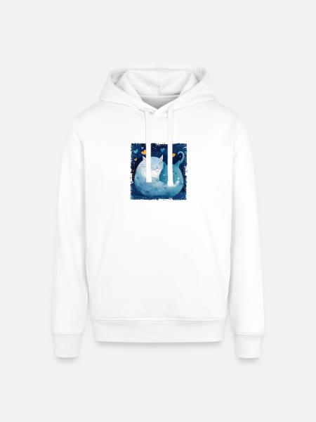 Cats Hug - Stanley/Stella Sounder Side Pocket Hoodie - white