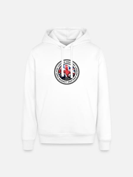 Union Jack London Skyline - Stanley/Stella Sounder Side Pocket Hoodie - white