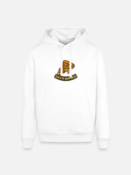 Slice of Happiness Pizza Slice - Stanley/Stella Sounder Side Pocket Hoodie - white