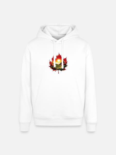 Autumn Maple Landscape - Stanley/Stella Sounder Side Pocket Hoodie - white