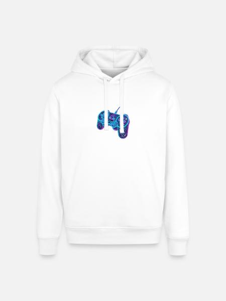 Futuristic Neon Wireframe Game Controller - Stanley/Stella Sounder Side Pocket Hoodie - white