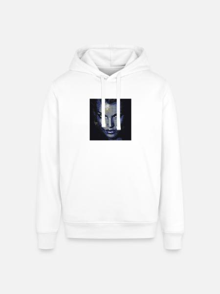 Midnight Halftone Femme Fatale - Stanley/Stella Sounder Side Pocket Hoodie - white