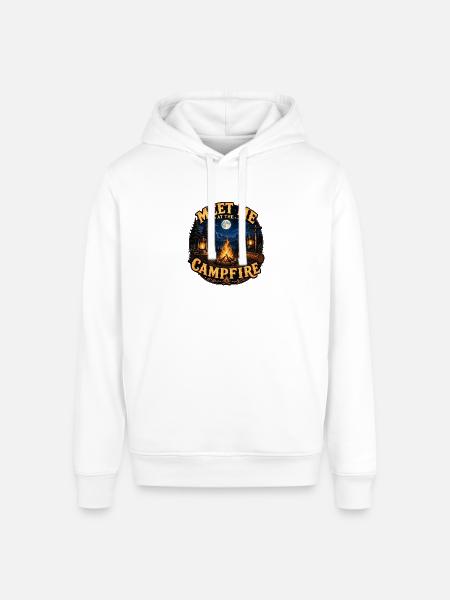 Meet Me Campfire Night - Stanley/Stella Sounder Side Pocket Hoodie - white