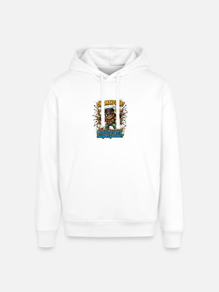 Coffee Is My Superpower Hero - Stanley/Stella Sounder Side Pocket Hoodie - white